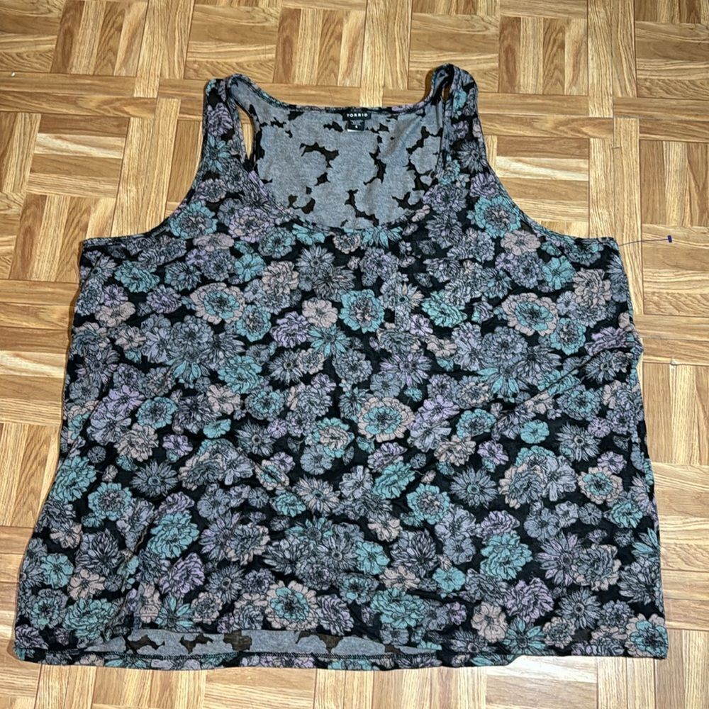 Torrid sheer floral sleeveless top torrid 4 - Picture 4 of 7